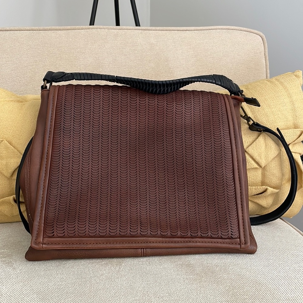 Free People Woven Texture Shoulder Cross Body Bag